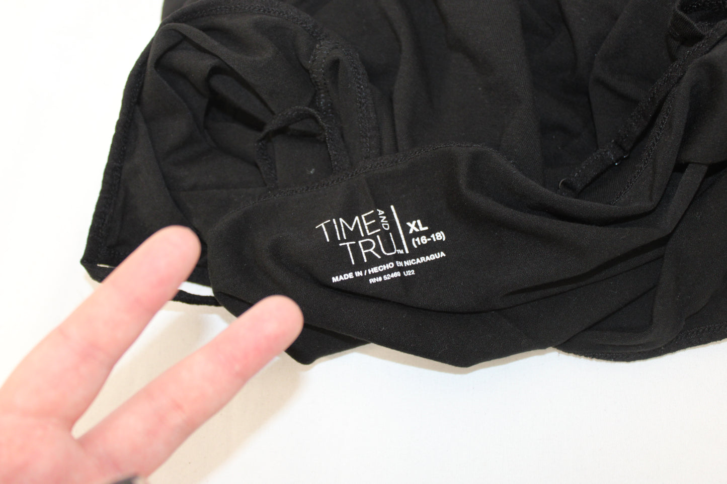 Time and Tru Spaghetti Strap Tank Top, Black, Women’s XL