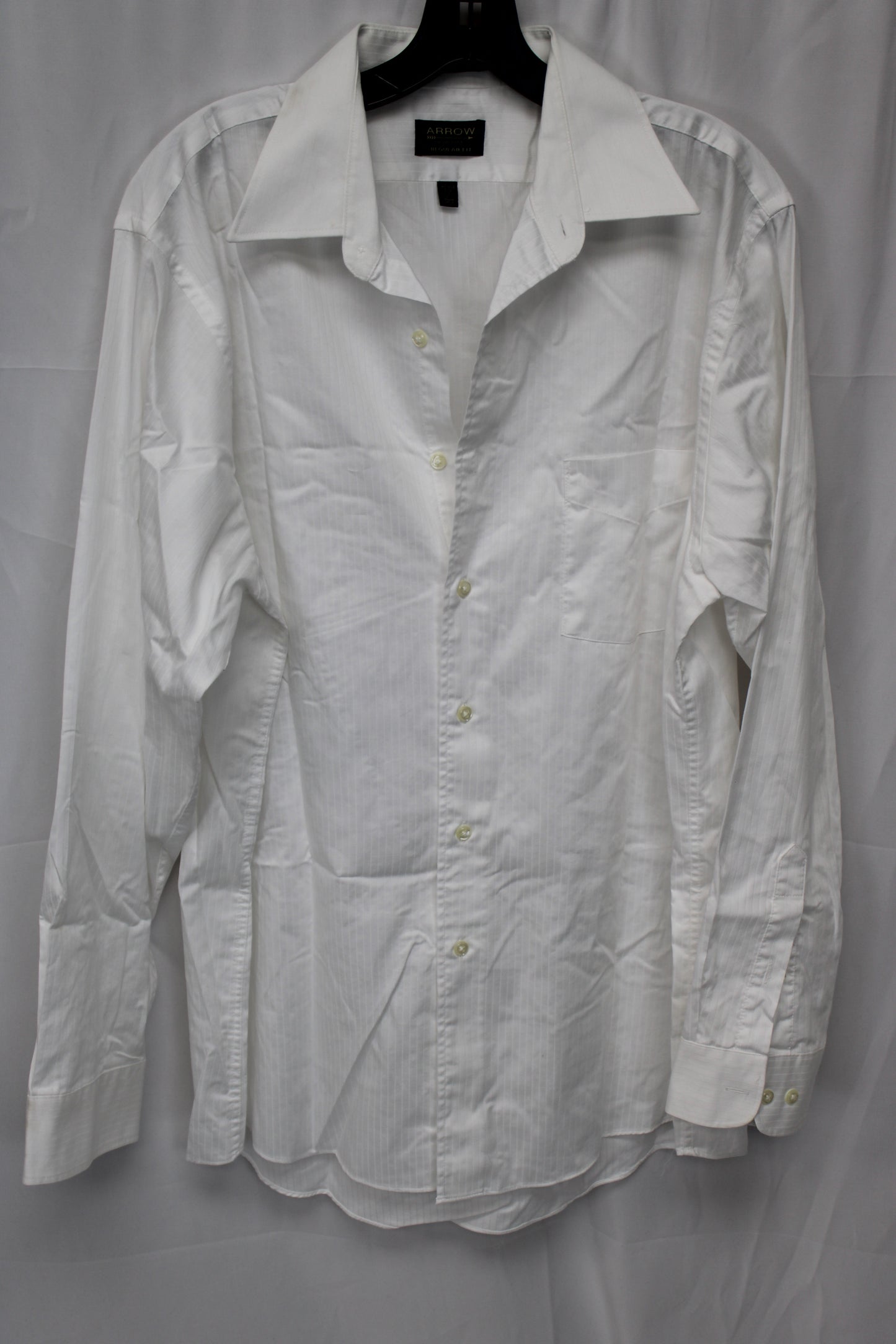 Arrow Long Sleeve Button Up Shirt, White, Men’s L