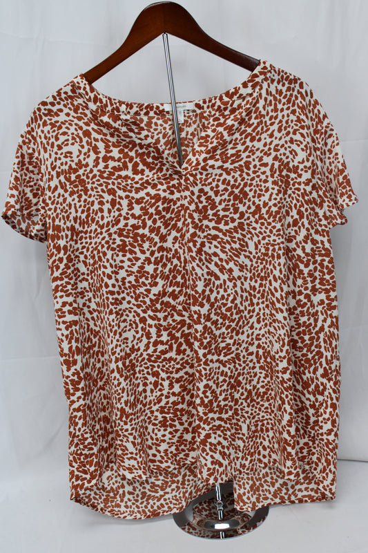 Maurices Animal Print Short Sleeve Blouse, Women’s XXL