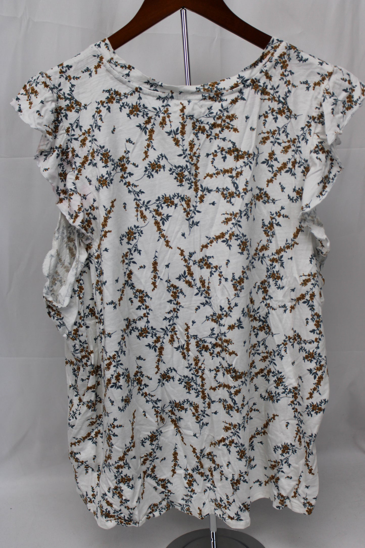 Maurices Floral Blouse, White, Women’s XXL