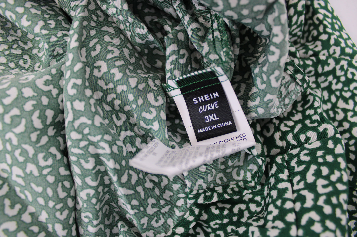 SHEIN Leopard Print Blouse, Green, Women’s XXXL