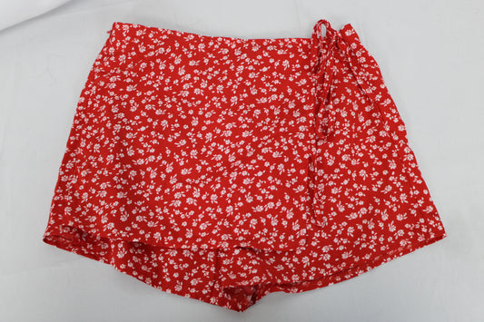 SHIEN Floral Skort, Red, Women’s Petite M