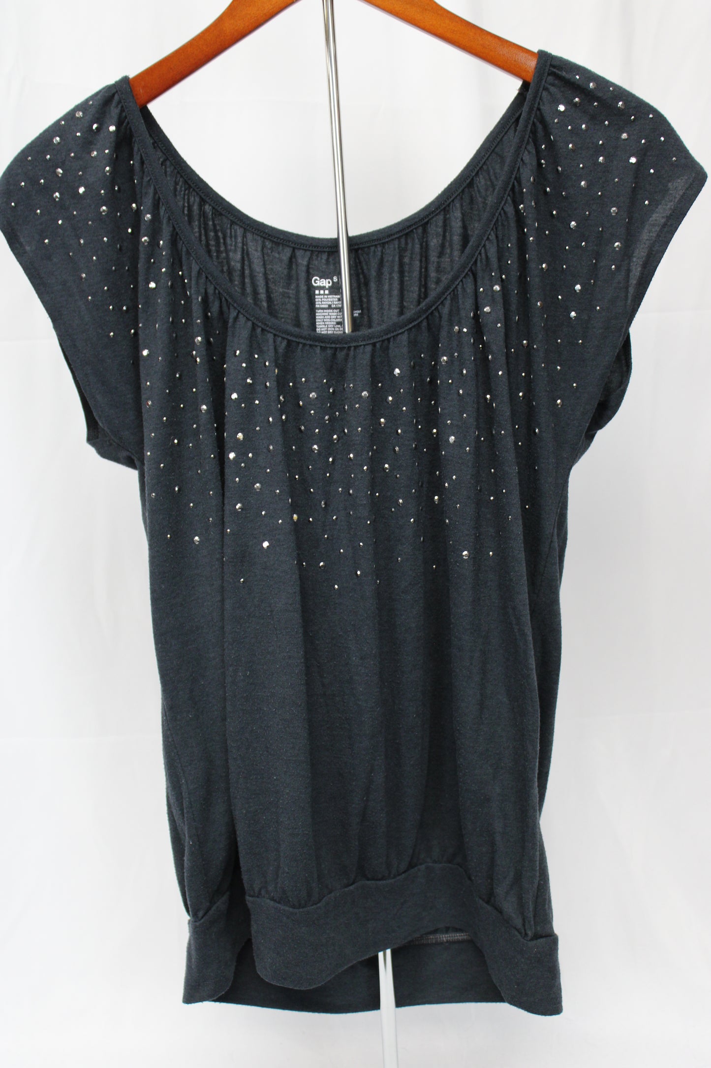 Gap Rhinestone Blouse, Gray, Women’s S