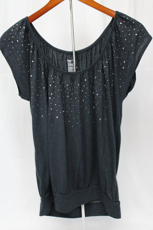 Gap Rhinestone Blouse, Gray, Women’s S