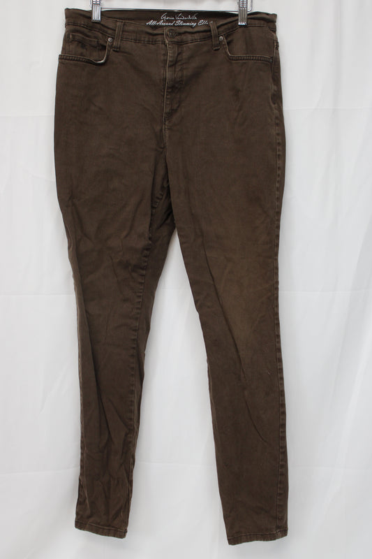 Gloria Vanderbilt All Around Slimming Effect Amanda Pants, Brown, Women’s 12