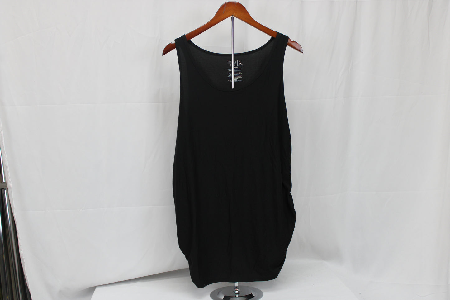 Time & Tru Cinched Tank Top, Black, Women’s XL