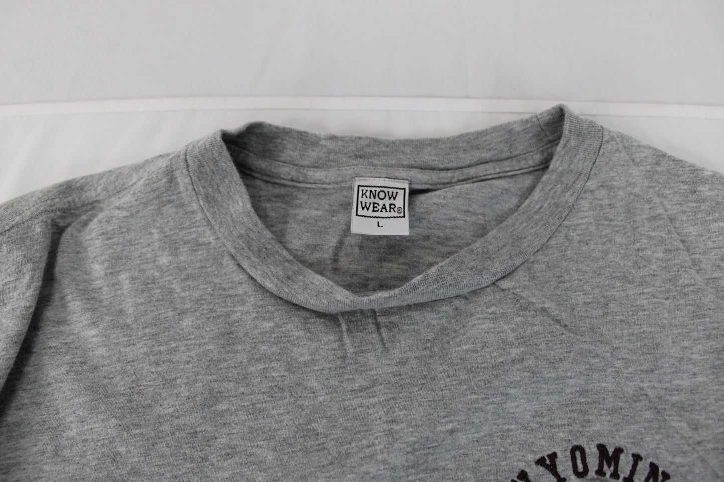 Know Wear University of Wyoming Logo T-Shirt, Gray, Men’s L