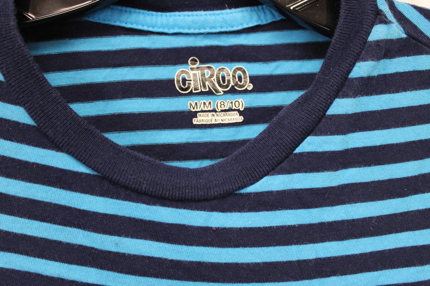 Circo Stripped Long Sleeve T-Shirt, Blue/Black, Youth M (8)