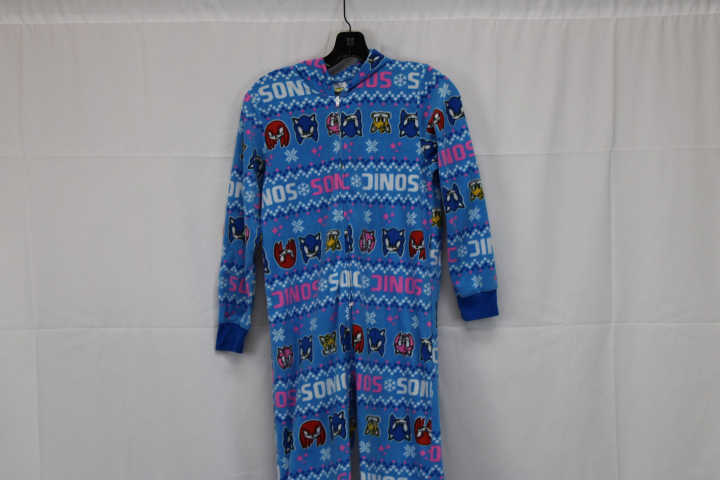 Sonic Blue One Piece Pajamas, Youth M
