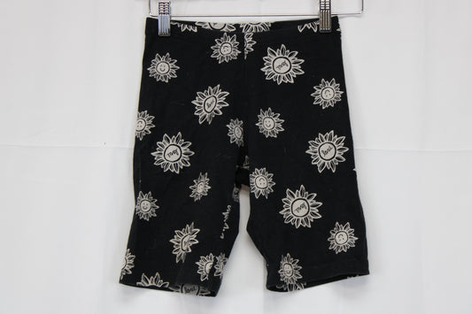 Old Navy Black/White Spandex Shorts W/Flowers, Girls Youth XL(14-16)