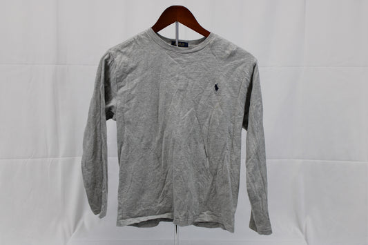 Polo Grey Long Sleeve Shirt, Youth M(10-12)