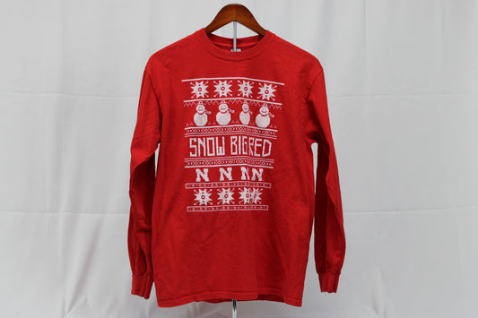 Gildan Snow Big Red Long Sleeve Shirt, M