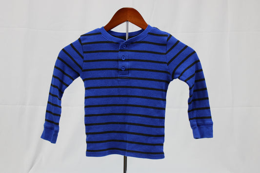 Garanimals Blue/Black Stripe Long Sleeve Shirt, 5T