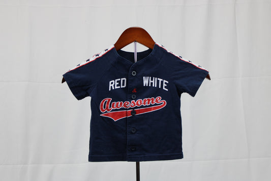 Celebrate Patriotic Red White Awesome Blue Shirt, 2T