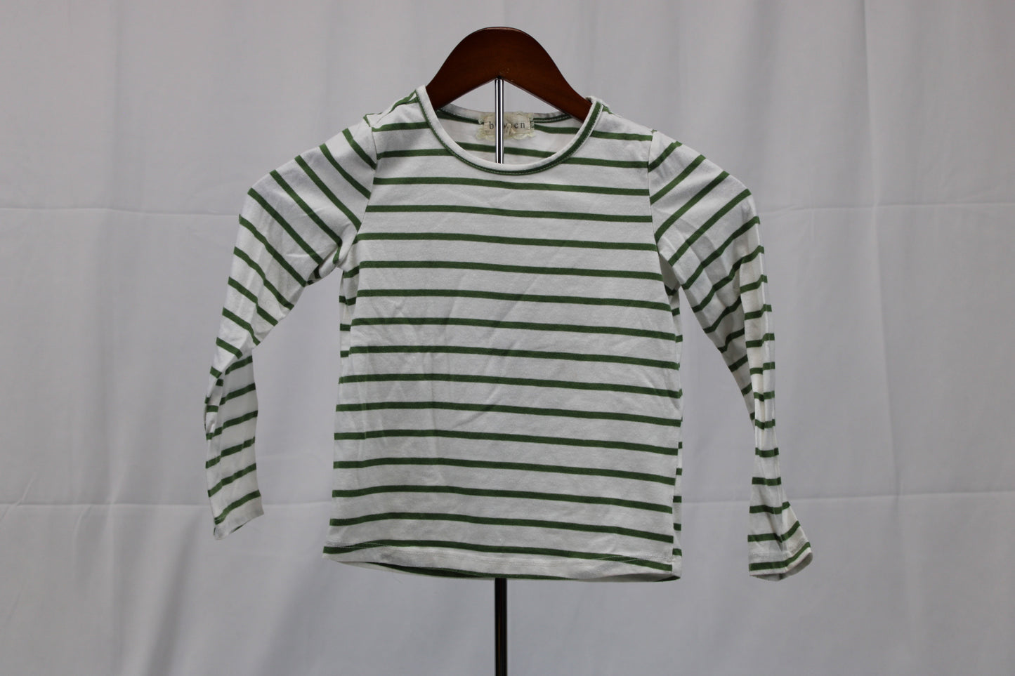 Btween White/Green Long Sleeve Shirt, 2T