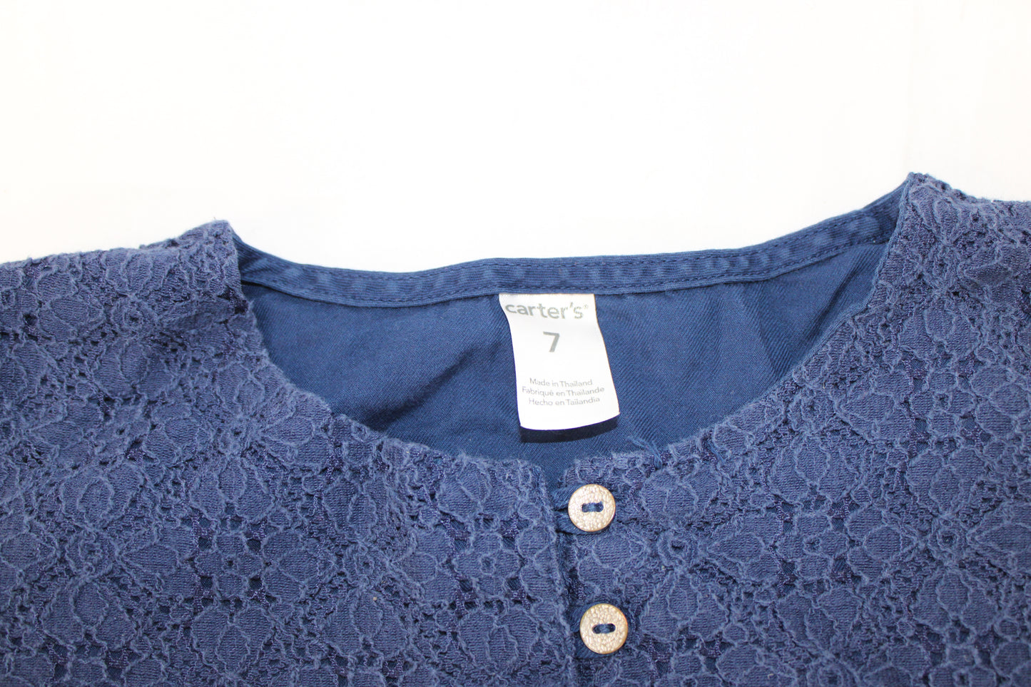 Carter’s Long Sleeve Blouse, Navy, Girls S 7