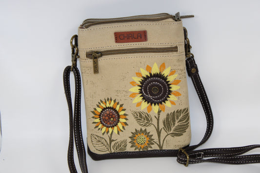 Chala over the shoulder handbag, sunflower print