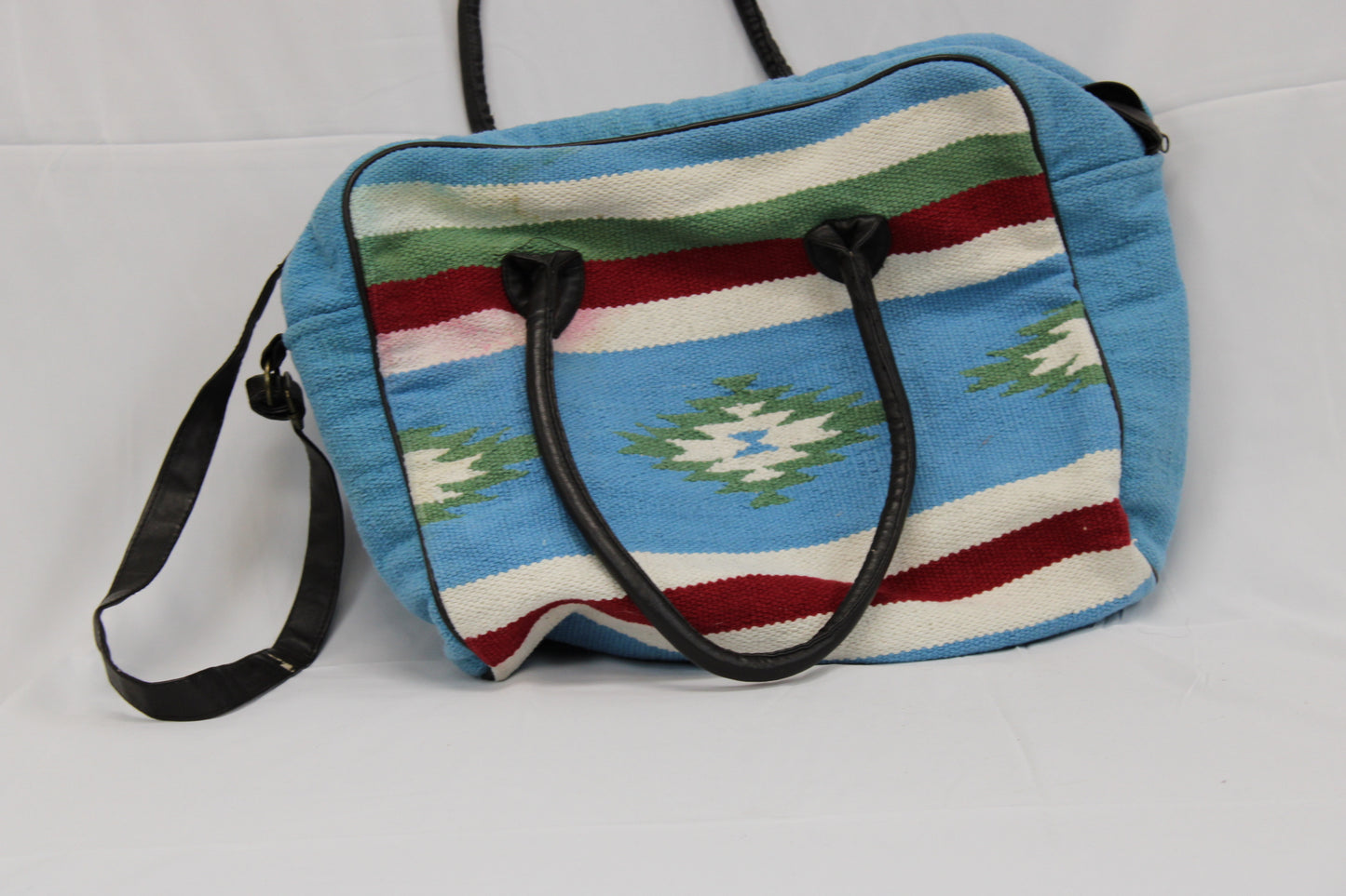 Large custom embroidered burlap handbag