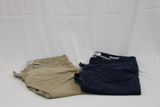 Goodfellow men's flat front chino slacks bundle, Navy & Khaki, 36x32
