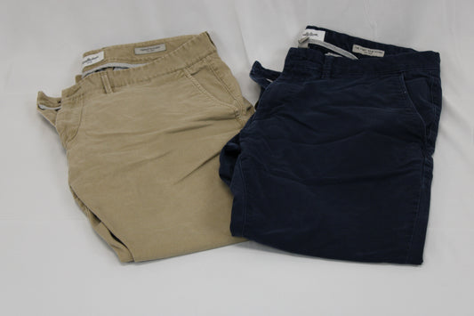 Goodfellow men's flat front chino slacks bundle, Navy & Khaki, 36x32