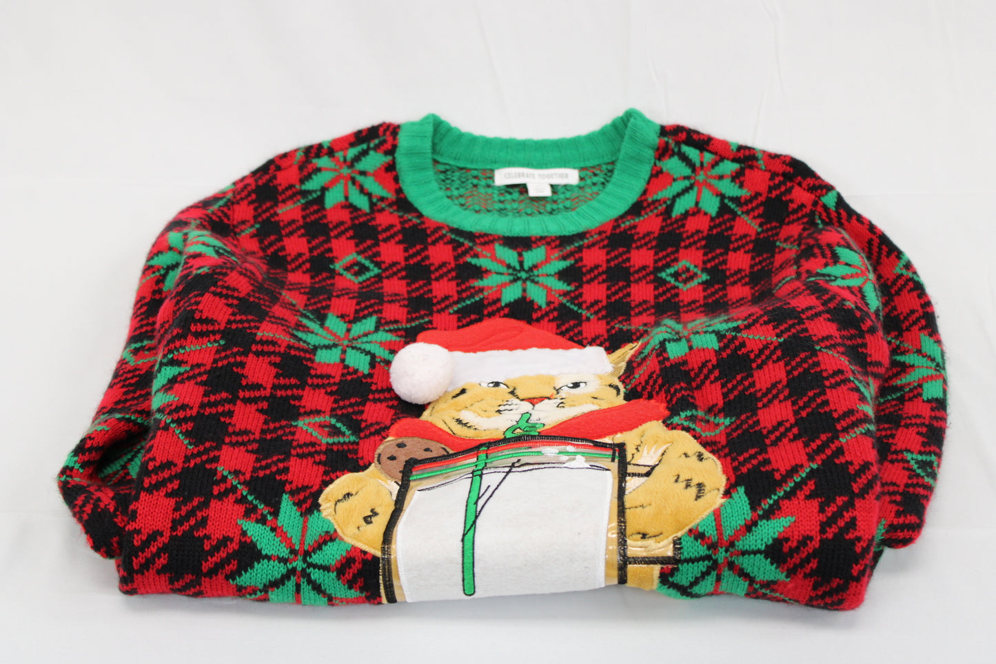 Christmas "Ugly Sweater" cat themed, Men's Med