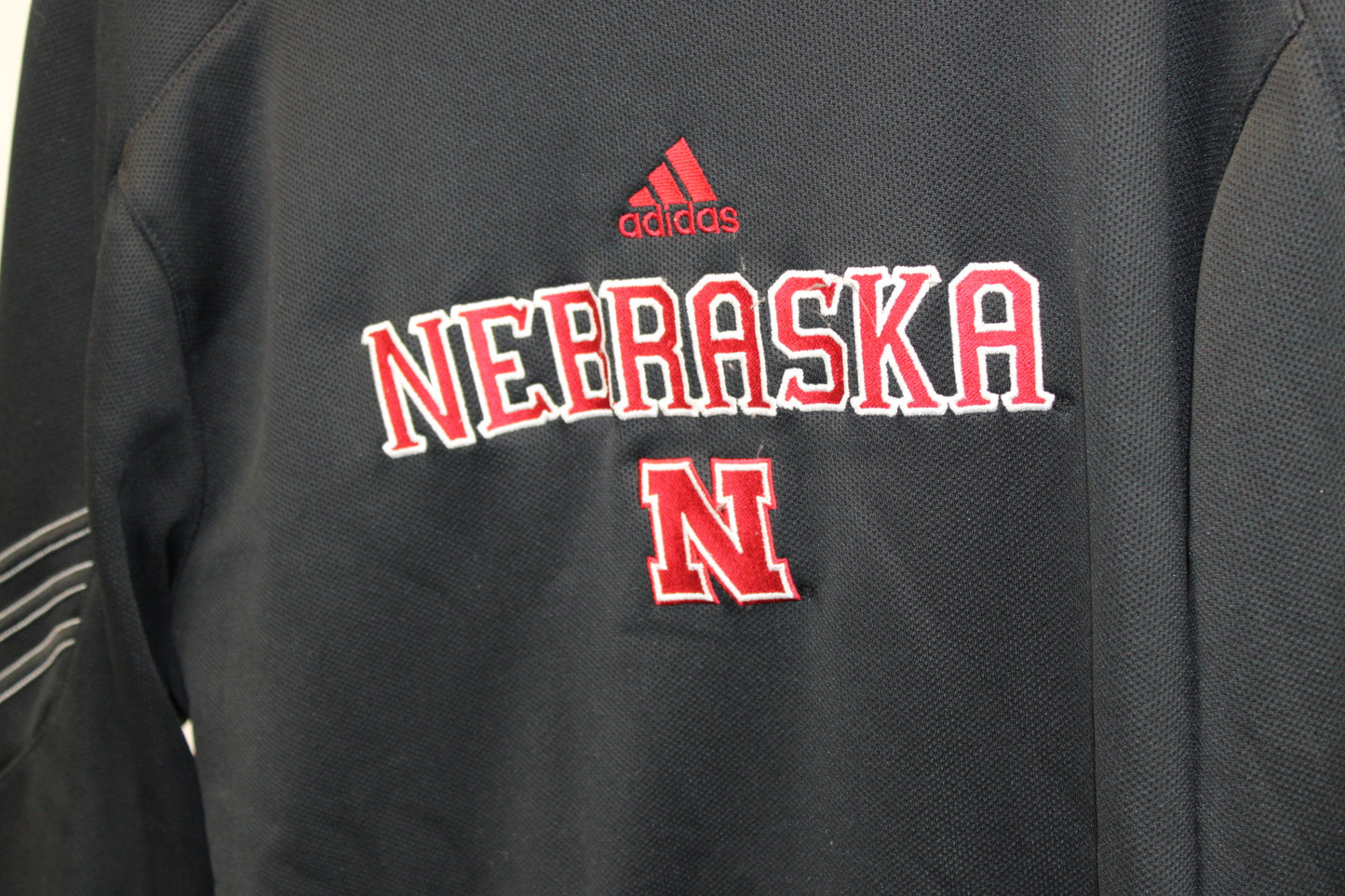 Adidas Climalite Nebraska crewneck sweater, blk/red, Men's Med