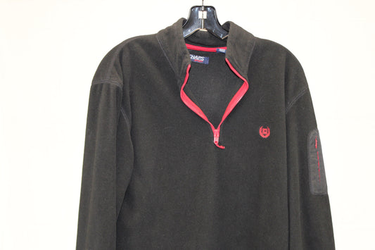 Chap's Ralph Lauren 1/4 zip fleece, blk/red, Men's size Med