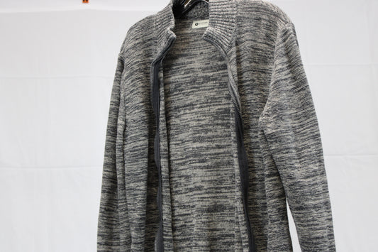 Haggar full zip sweater, taupe, Men's Med