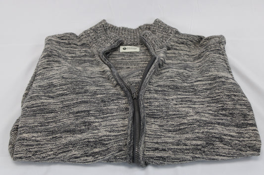 Haggar full zip sweater, taupe, Men's Med