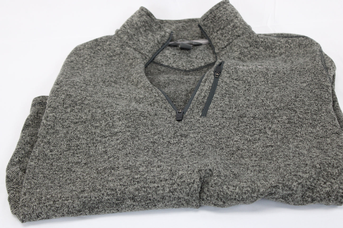 Eddie Bauer quarter zip fleece sweater, taupe, Men's Med