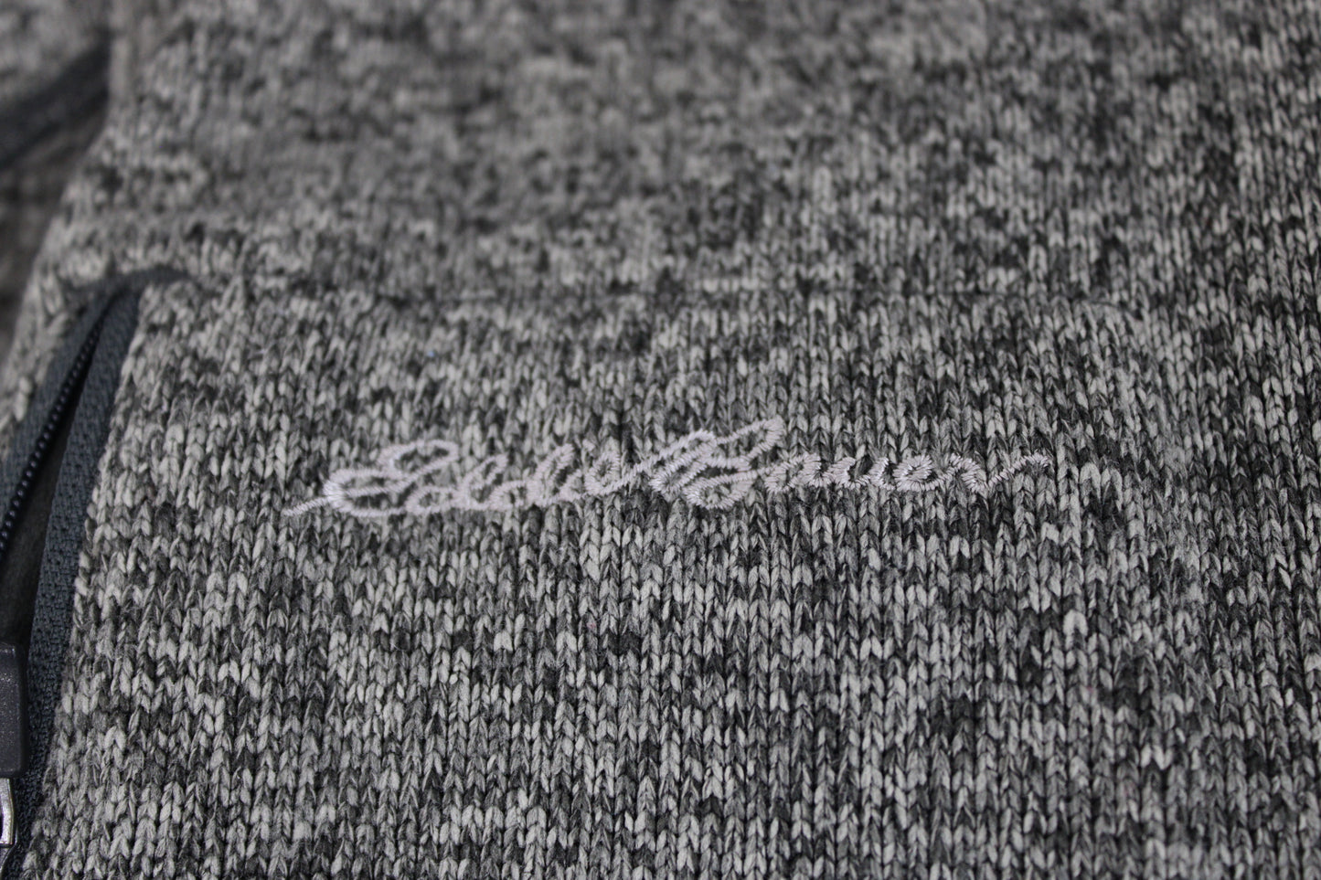 Eddie Bauer quarter zip fleece sweater, taupe, Men's Med