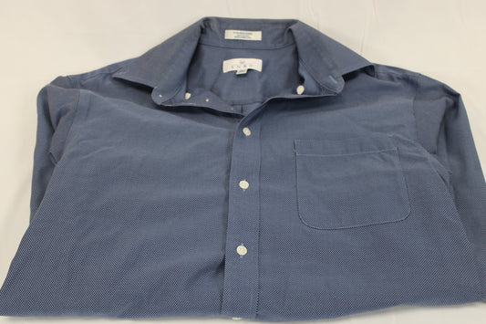 Enro button down blue dress shirt, single pocket, Men's 15.5 Med
