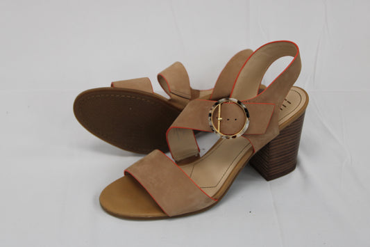 Lucca Lane Torrance ankle strap heel sandal, camel, Women's 11