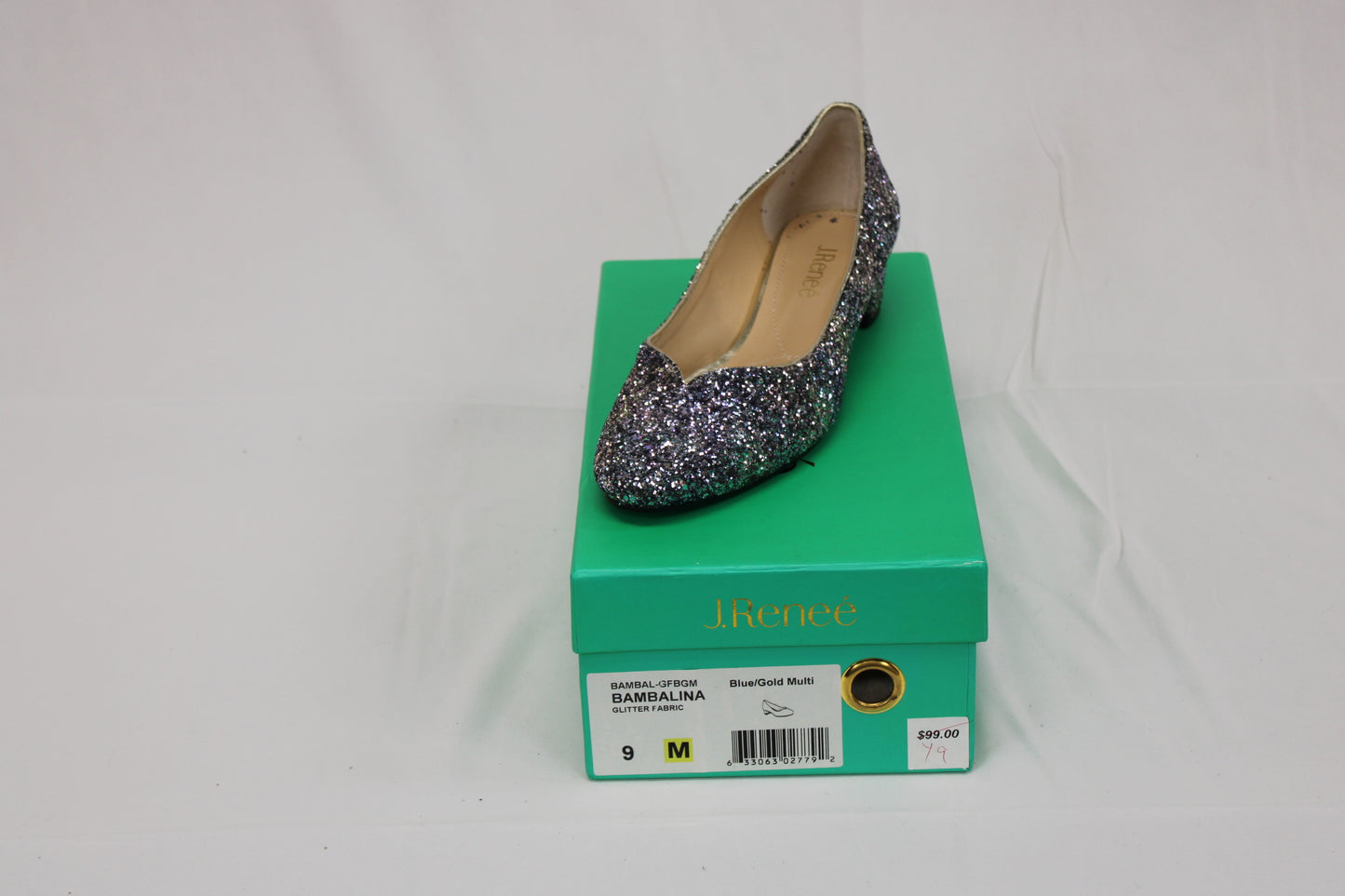 J. Renee Bambalina low heel loafer, glitter metallic, Women's 9