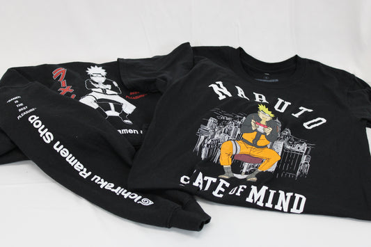 Naruto anime two piece set, hooded sweatshirt and T-shirt, Men's S