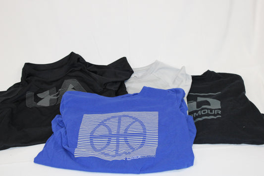 Under Armour Heatgear 4 piece t-shirt bundle, short and long sleeve, Boy's L