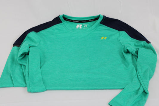 Russell Athletic long sleeve moisture wicking t-shirt, teal, Boy's L