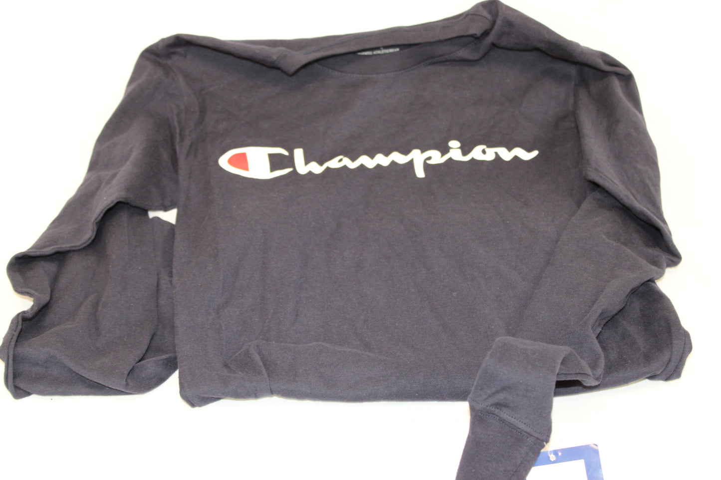 Champion long sleeve logo t-shirt, navy, Men's XS