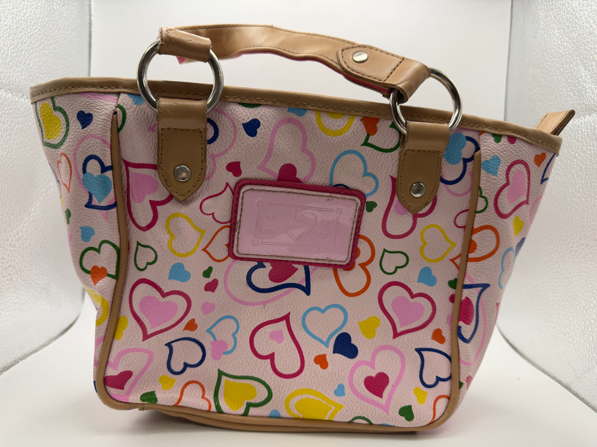 Pink Heart print Handbag