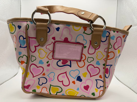Pink Heart print Handbag