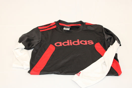 Adidas long sleeve soccer warm up, blk/red, Boy's M