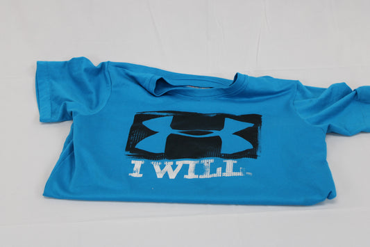 Under Armour logo t-shirt, grey/blk, Boy's M