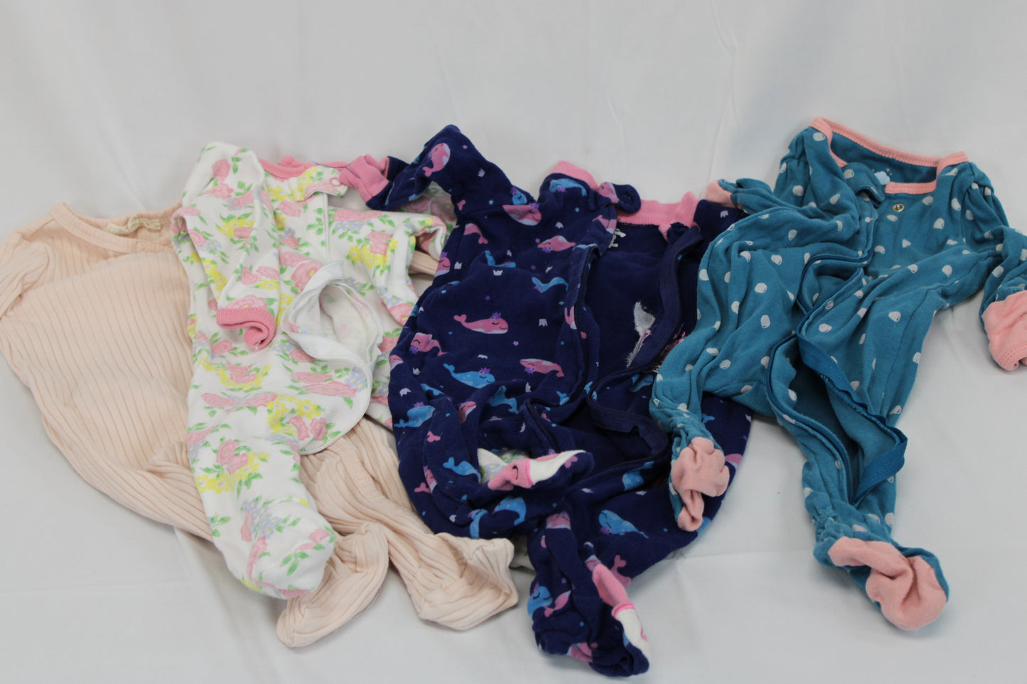 4 piece girl's onesie bundle, 3-6M