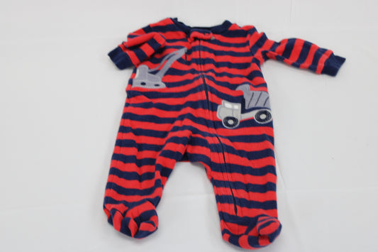 Carter's construction vehicle fleece onesie, 3M
