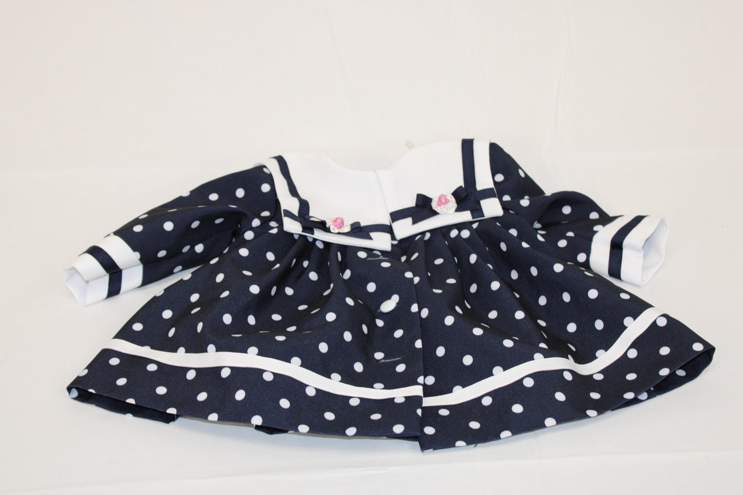 Polka Dot dress, navy/wht, 6M