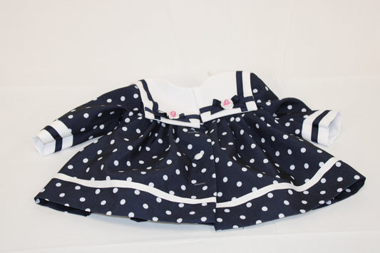 Polka Dot dress, navy/wht, 6M
