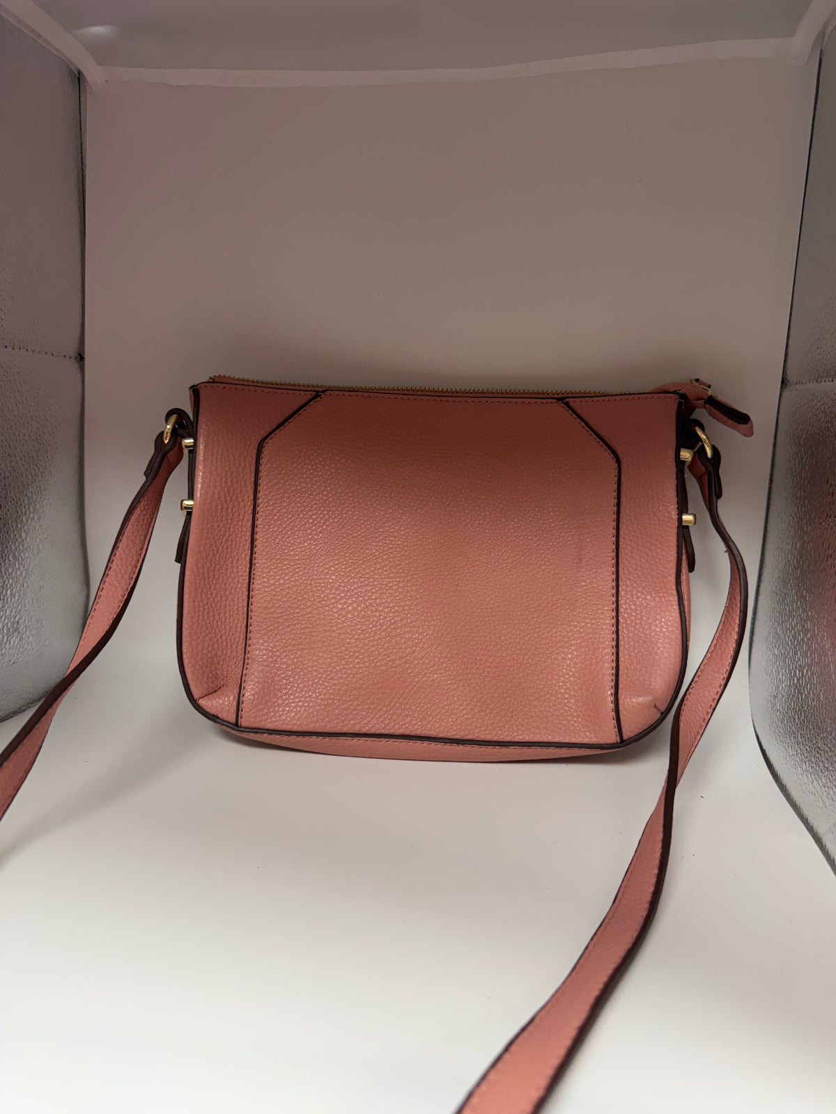 Blush Pink Faux Leather Crossbody bag