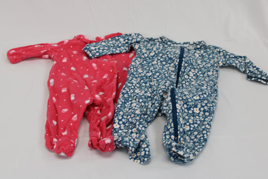 Carter's 2 piece onesie bundle set, owls & flowers, 3M