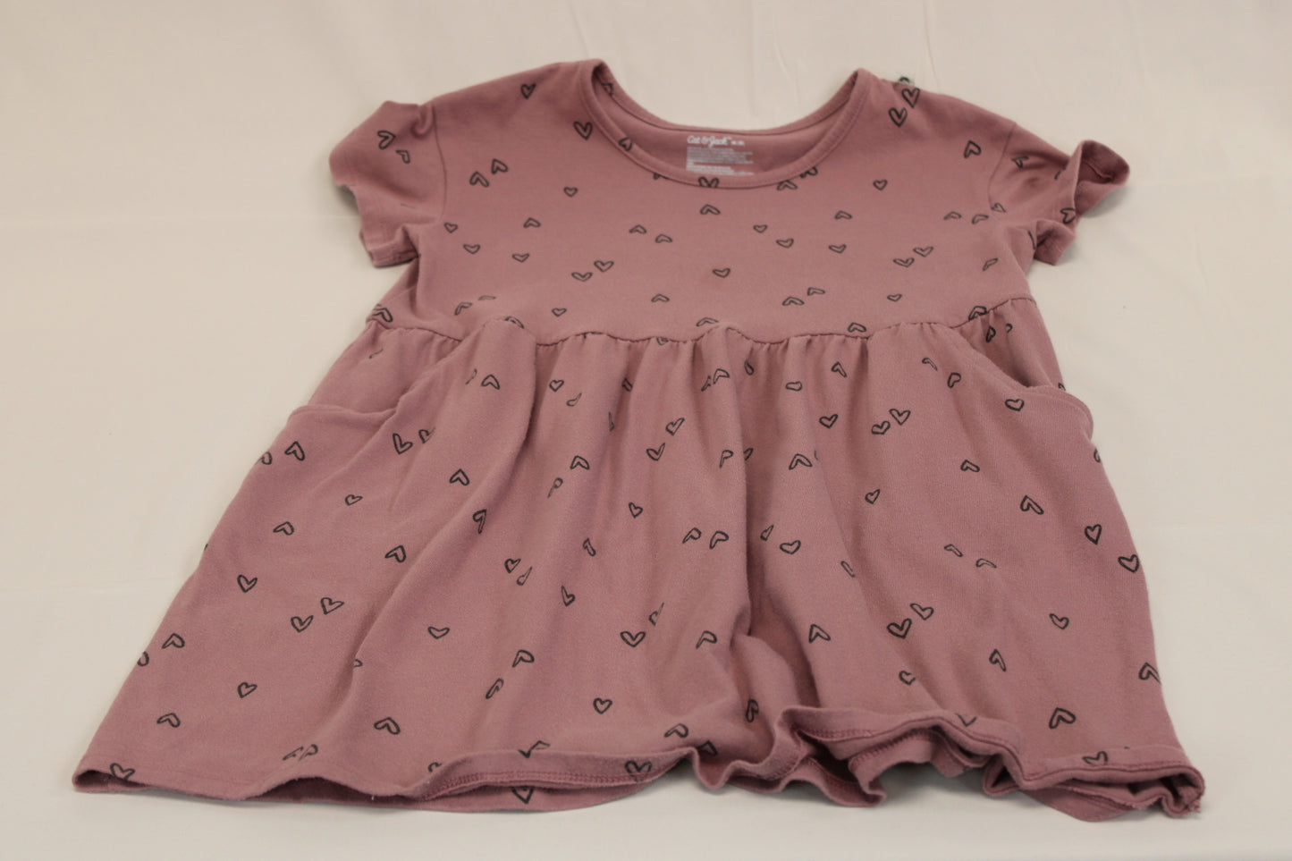 Cat & Jack short sleeve heart dress, at the knee, Girl's 8