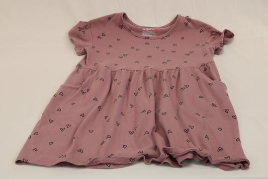 Cat & Jack short sleeve heart dress, at the knee, Girl's 8